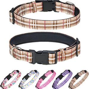 Super Cute Small Cat Beige Plaid Dog Adjustable Unisex Collar Small Pets